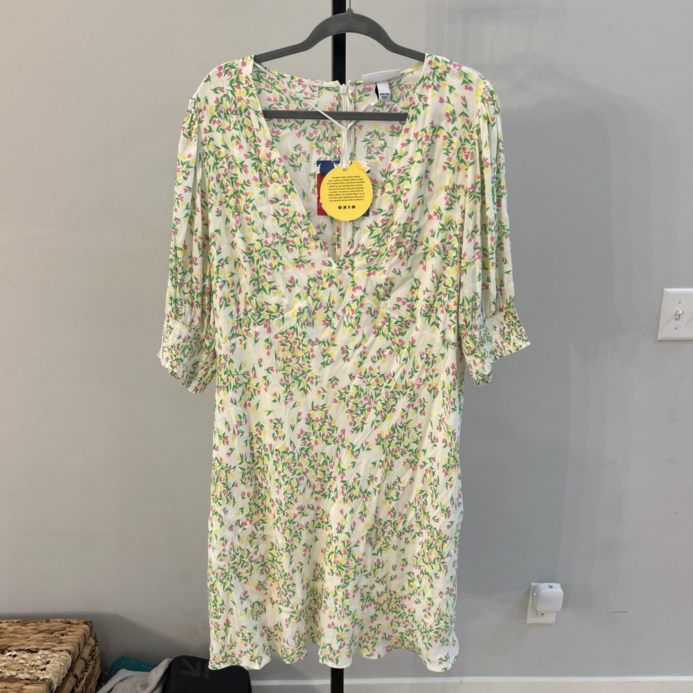 NWT Rixo for Target Women's Dress Size 16w/18w Floral Puff Sleeve